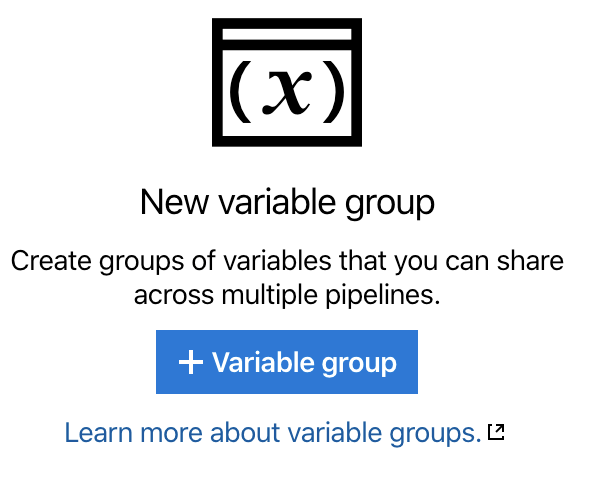 Build and Sign - Creating a Variable Group