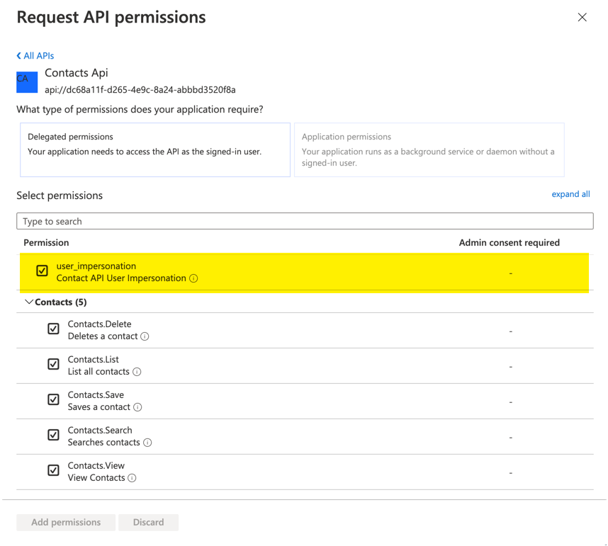Connecting to a Protected API - Requesting Permissions