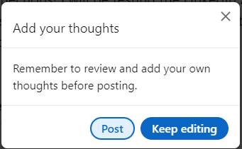 LinkedIn AI Warning