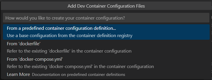 Dev Containers - Add Dev Configuration Files 