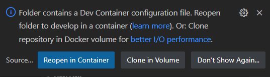 Dev Containers - Reopen in Container 